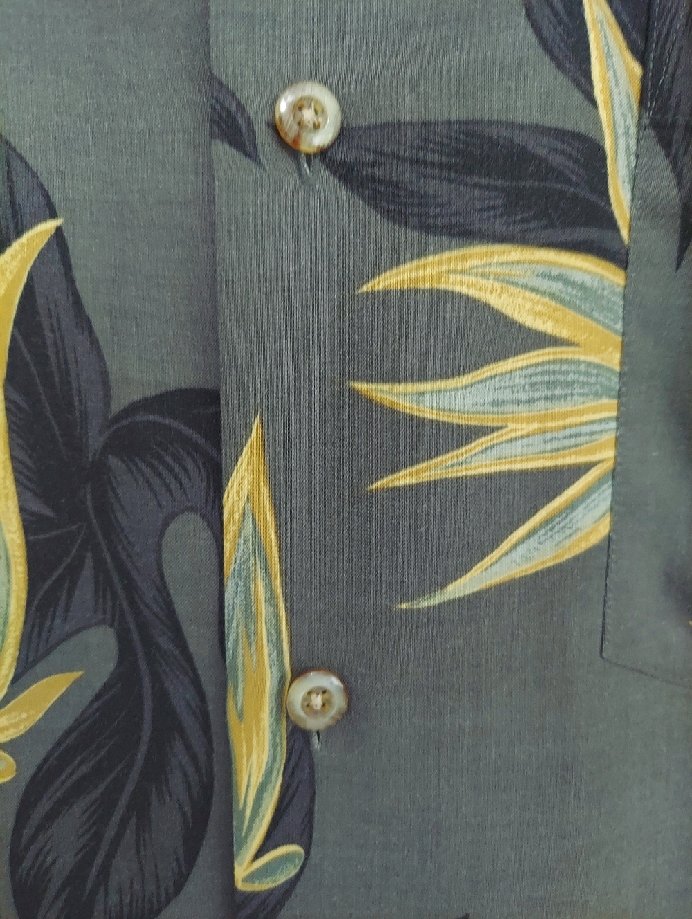 Bamboo Cay Fine Resortwear Tropical Camp Shirt Mens Large Greyish Green - Picture 4 of 8